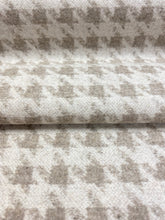 Load image into Gallery viewer, Designer Reversible Taupe Beige Houndstooth Wool MCM Mid Century Modern Upholstery Fabric WHS 3205