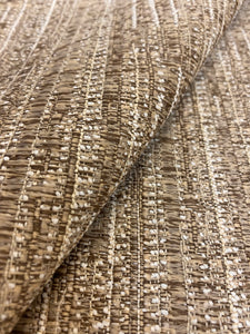 1.5 Yard of Designer Water & Stain Resistant Rustic Taupe Cream Coastal Upholstery Fabric WHS 4101