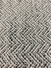 Load image into Gallery viewer, Designer Charcoal Grey MCM Mid Century Modern Herringbone Chenille Upholstery Fabric STA 3289