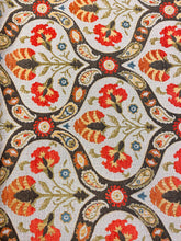Load image into Gallery viewer, Designer Green Beige Brown Orange Yellow Medallion Tapestry Water &amp; Stain Resistant Upholstery Fabric WHS 3530