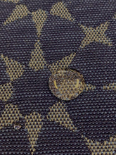 Load image into Gallery viewer, 1.3 Yard Perennials Reversible Star Power Vintage Navy Blue Beige Indoor Outdoor Geometric Upholstery Drapery Fabric WHS 3326