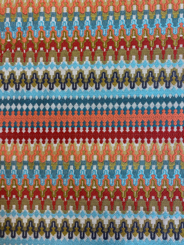 Kravet 32530512 Aqua Blue Orange Red Mustard Teal Woven Upholstery Fabric STA 3932