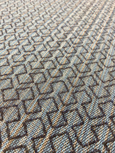 Load image into Gallery viewer, Sunbrella Sir Arthur Navy Blue Grey Geometric Reversible Indoor Outdoor Water &amp; Stain Resistant Upholstery Fabric WHS 3468