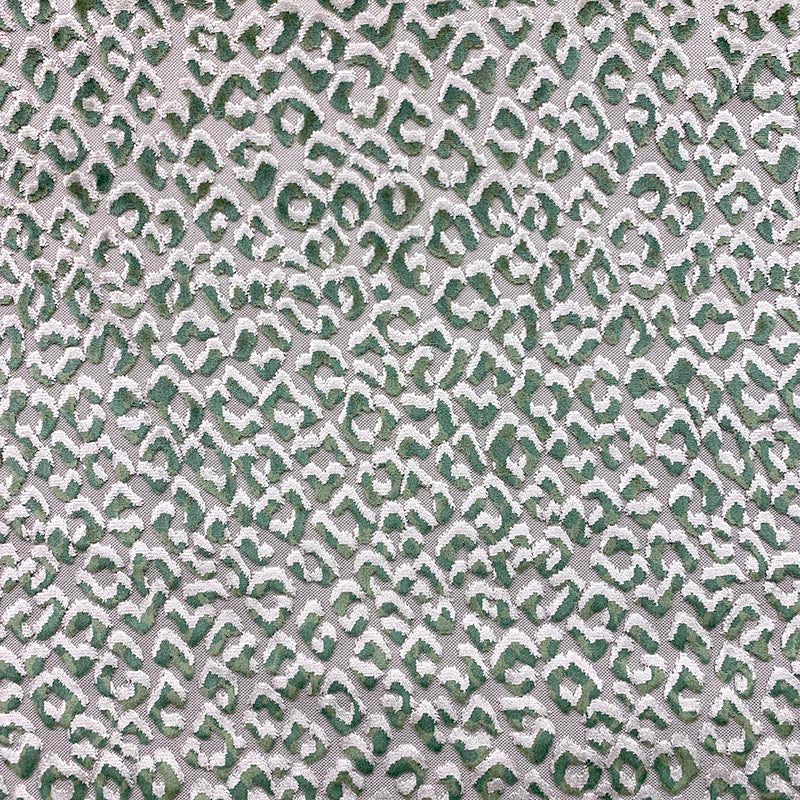 Taupe Sage Green Leopard Cheetah Cut Velvet Upholstery Fabric MGF