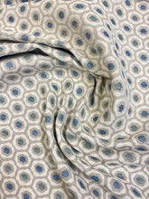 Load image into Gallery viewer, Designer Water &amp; Stain Resistant Geometric Cream Blue Green Taupe Honeycomb Upholstery Fabric WHS 3380