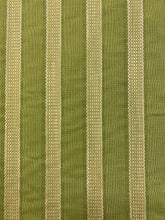 Load image into Gallery viewer, 1.5 Yard Designer Water &amp; Stain Resistant Lime Green Ivory MCM Mid Century Modern Woven Stripe Upholstery Fabric WHS 4209