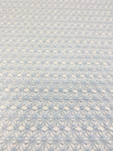 Load image into Gallery viewer, 1.8 Yards of Kravet 35798-15 Reversible Embroidered Sky Blue White Geometric Drapery Fabric STA 3108