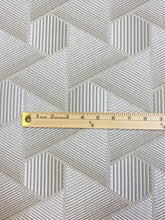 Load image into Gallery viewer, Designer Water &amp; Stain Resistant MCM Mid Century Modern Beige White Abstract Geometric Polypropylene Upholstery Fabric WHS 3462