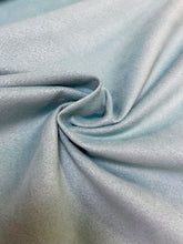 Load image into Gallery viewer, Designer Seafoam Aqua Faux Leather Water &amp; Stain Resistant Suede Upholstery Fabric WHS 3611