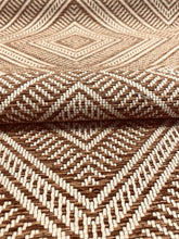 Load image into Gallery viewer, 1.3 Yds of Schumacher Tortola Rattan Caramel Beige Indoor Outdoor Charcoal Geometric Upholstery Fabric WHS 3060