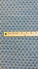 Load image into Gallery viewer, Sahco Reed Blue Clair French Blue Linen Cotton Geometric Upholstery Fabric WHS 3125
