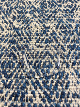 Load image into Gallery viewer, Designer Navy Blue Grey Water &amp; Stain Resistant Abstract Tweed Upholstery Fabric STA 3695