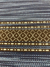 Load image into Gallery viewer, 1.6 Yard Designer Navy Blue Brown Cream Geometric Stripe Upholstery Fabric WHS 3358