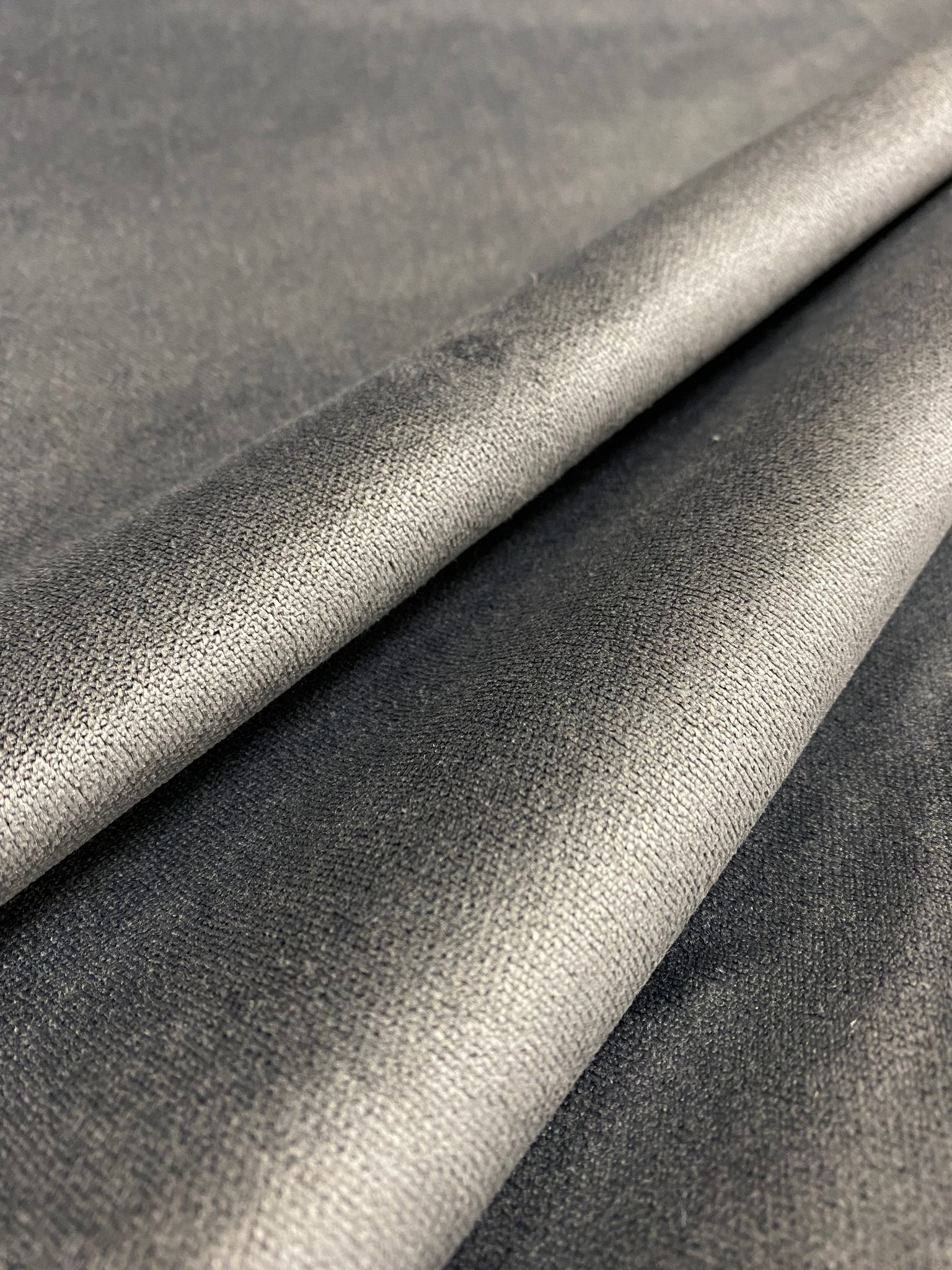 2024 Designer Water & Stain Resistant Charcoal Grey Velvet Upholstery Fabric STA 3189