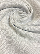 Load image into Gallery viewer, Designer Water &amp; Stain Resistant Indoor Outdoor Grey White Geometric Lattice MCM Mid Century Modern Upholstery Fabric WHS 3845