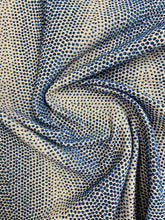 Load image into Gallery viewer, Scalamandre Despres Weave Indigo Navy Blue Taupe Animal Pattern Upholstery Fabric STA 3405