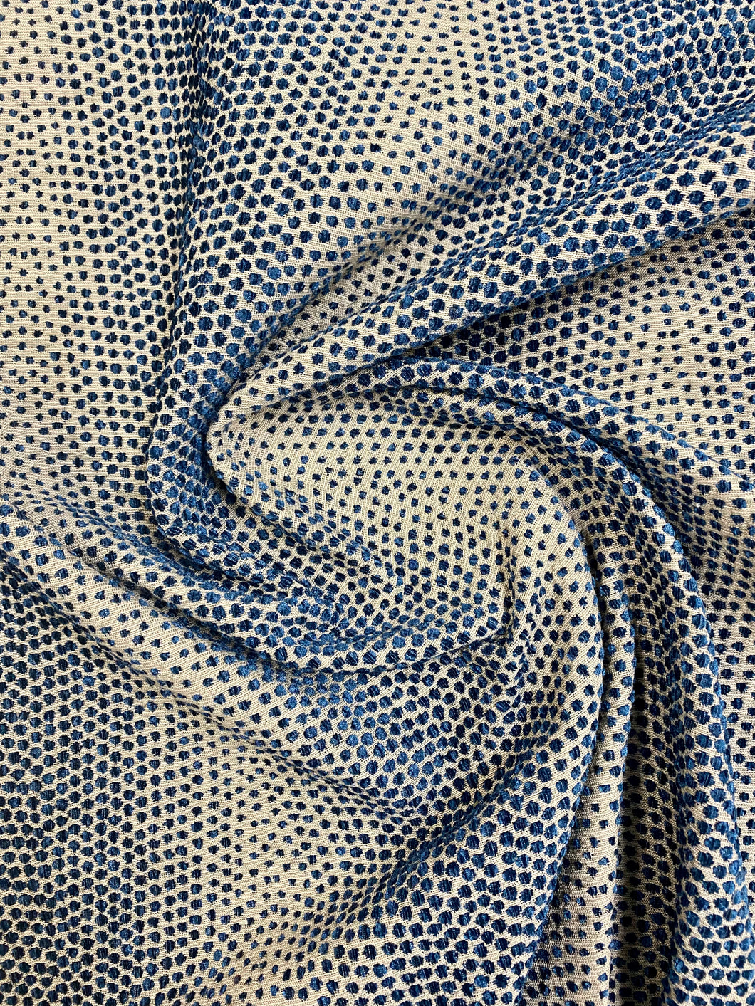 Scalamandre Despres Weave Indigo Navy Blue Taupe Animal Pattern Upholstery Fabric STA 3405