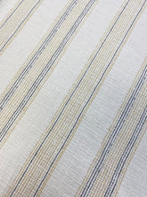 Load image into Gallery viewer, Designer Cream Mustard Black Nautical Stripe Water &amp; Stain Resistant Upholstery Fabric WHS 3461
