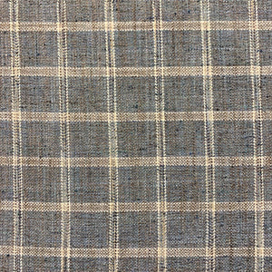 Brown Blue Cream Grey Plaid Check Upholstery Fabric MGF