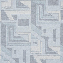 Load image into Gallery viewer, Remnant Schumacher Zsuzsa Chambray Blue Geometric Abstract Upholstery Fabric WHS 3663