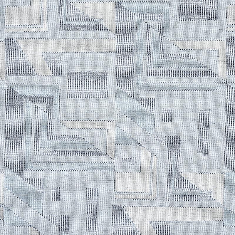 Remnant Schumacher Zsuzsa Chambray Blue Geometric Abstract Upholstery Fabric WHS 3663