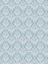Load image into Gallery viewer, Cotton Linen Cream Navy Blue Turquoise Orange Upholstery Drapery Fabric FB