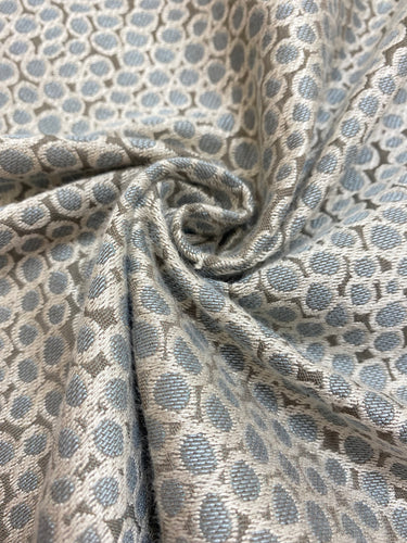 Designer Bubble Abstract Aqua Blue Taupe Upholstery Drapery Fabric WHS 3763
