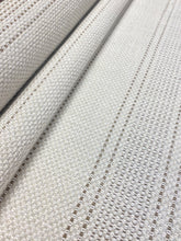 Load image into Gallery viewer, Designer Grey White Brown Water &amp; Stain Resistant Indoor Outdoor Nautical Stripe Upholstery Fabric WHS 3919