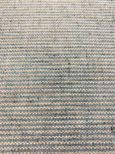 Load image into Gallery viewer, Designer MCM Mid Century Modern Teal Aqua Beige Tweed Stripe Upholstery Fabric STA 3772