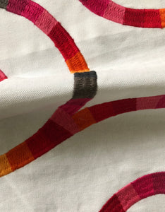 Tupinamba Swirl Embroidered Cotton Drapery Fabric