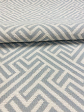 Load image into Gallery viewer, Designer Indoor Outdoor Geometric Gray Cream Maze Trellis Upholstery Fabric WHS 3062