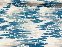 Load image into Gallery viewer, 1.93 Yards Kravet Jeffrey Alan Marks Water &amp; Stain Resistant Whitecap River Blue Grey White Abstract Upholstery Drapery Fabric