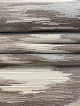 Load image into Gallery viewer, Indoor Outdoor Water &amp; Stain Resistant Sunbrella Taupe Cream Grey Ikat Upholstery Drapery Fabric WHS 4009Copy of Pindler Flagstaff Bark Indoor Outdoor Water &amp; Stain Resistant Taupe Cream Southwestern Ikat Ethnic Upholstery Drapery Fabric