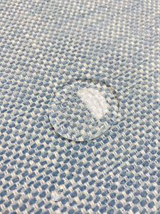 1.75 Yard of Designer InsideOut French Blue White Water & Stain Resistant Tweed MCM Mid Century Modern Upholstery Fabric WHS 4122