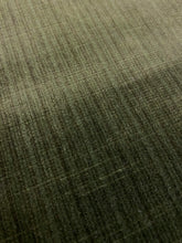 Load image into Gallery viewer, Schumacher Performance Antic Strie Olive Green Velvet Water &amp; Stain Resistant Upholstery Fabric STA 3795