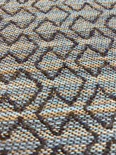 Load image into Gallery viewer, Sunbrella Sir Arthur Navy Blue Grey Geometric Reversible Indoor Outdoor Water &amp; Stain Resistant Upholstery Fabric WHS 3468