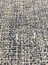 Load image into Gallery viewer, Designer Denim Blue Grey MCM Mid Century Modern Tweed Water &amp; Stain Resistant Upholstery Fabric WHS 3481