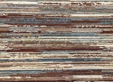 Load image into Gallery viewer, Robert Allen Tamacheq Carob Water &amp; Stain Resistant Brown Aqua Navy Blue Cream Abstract Kilim Stripe Tapestry Upholstery Fabric STA380
