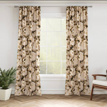 Load image into Gallery viewer, Stain Resistant Beige Taupe Mustard Black Brown Floral Upholstery Drapery Fabric CF