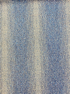Scalamandre Despres Weave Indigo Navy Blue Taupe Animal Pattern Upholstery Fabric STA 3405