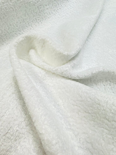 Designer Water & Stain Resistant White Chenille Boucle Upholstery Fabric WHS 3099