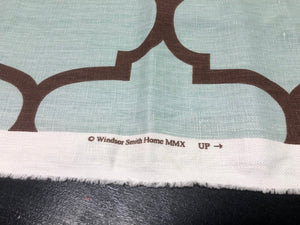 3/4 Yard Windsor Smith Kravet Linen Riad Pearl Fabric Aqua Blue