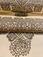 Load image into Gallery viewer, 1.5 Yard Designer Water &amp; Stain Resistant Brown Mustard Beige Ethnic Stripe Upholstery Fabric WHS 3843