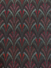 Load image into Gallery viewer, Cotton Purple Aqua Blue Red Art Deco Geometric Water &amp; Stain Resistant Upholstery Fabric WHS 3975