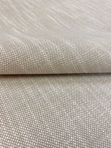 Designer Taupe Beige Faux Linen MCM Mid Century Modern Water & Stain Resistant Upholstery Fabric WHS 3051