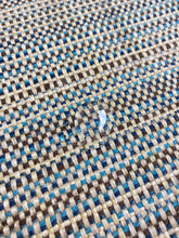 Load image into Gallery viewer, Designer Beige Brown Teal Blue MCM Mid Century Modern Woven Tweed Water &amp; Stain Resistant Upholstery Fabric WHS 4145
