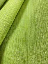 Load image into Gallery viewer, Designer Lime Green Strie Stripe Outdoor Water &amp; Stain Resistant Upholstery Drapery Fabric STA 3540
