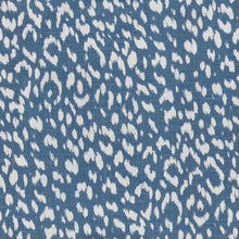 Load image into Gallery viewer, Linen Rayon French Blue White Cheetah Animal Print Upholstery Drapery Fabric FB
