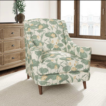 Load image into Gallery viewer, Stain Resistant Beige Cream Green Lotus Floral Upholstery Drapery Fabric CF