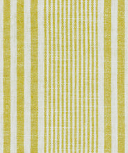 Load image into Gallery viewer, Linen Cotton Chartreuse Green Cream Nautical Stripe Upholstery Drapery Fabric FB
